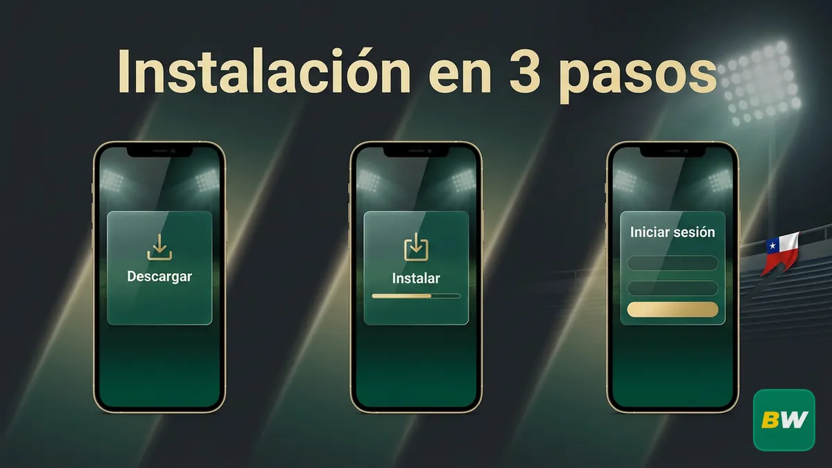 Tres pantallas de celular mostrando el proceso de instalación del APK de Betwinner en español