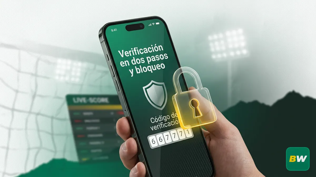 Pantalla de verificación en dos pasos con candado digital para proteger la cuenta de Betwinner Chile