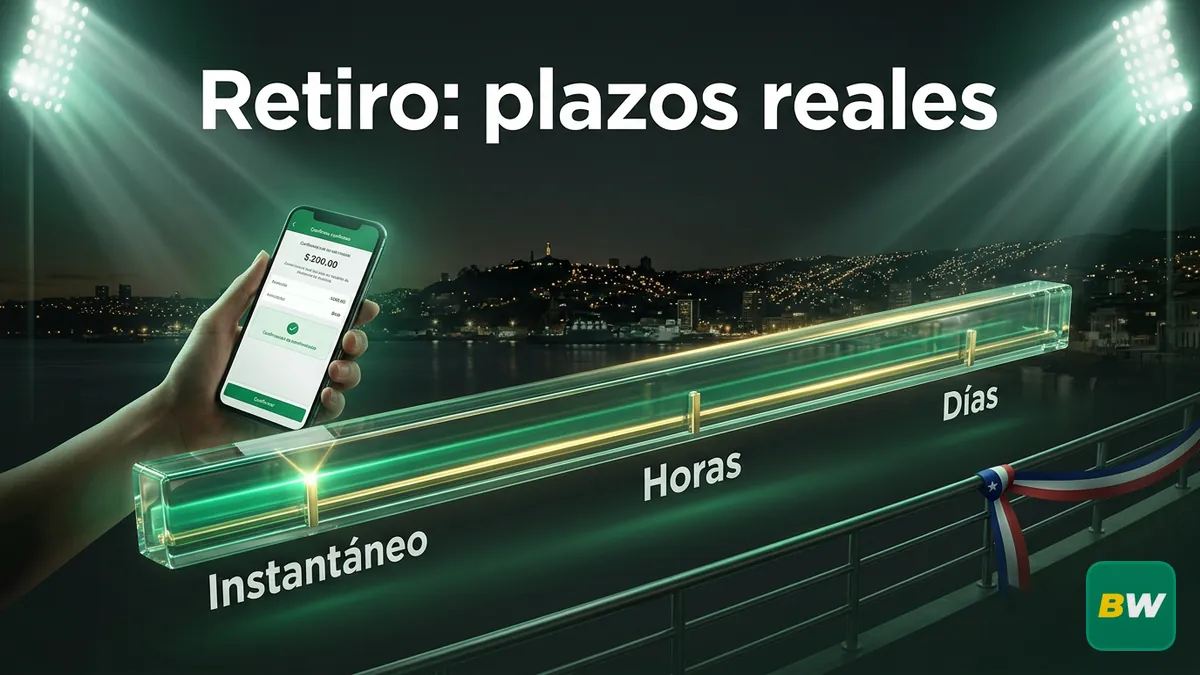 Línea de tiempo de plazos de retiro de dinero en Betwinner Chile