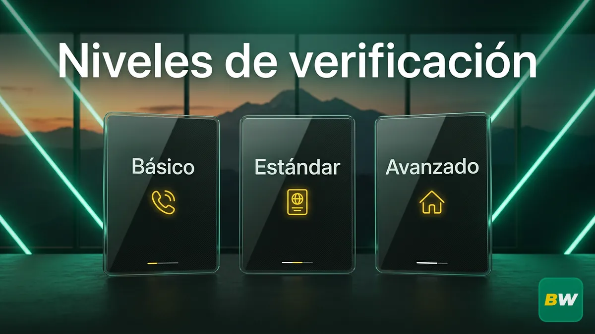 Niveles Básico, Estándar y Avanzado de verificación de cuenta en Betwinner